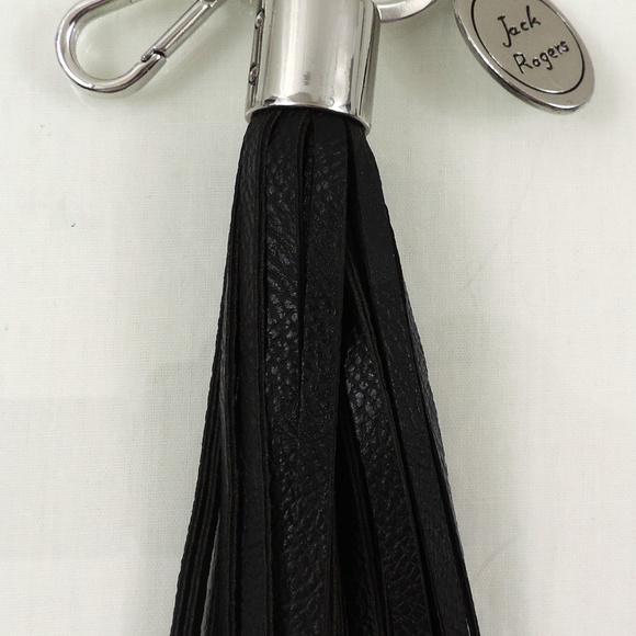 Jack Rogers Tassel Key Fob Key Chain Bag Purse Tassel Charm Black - Picture 3 of 5